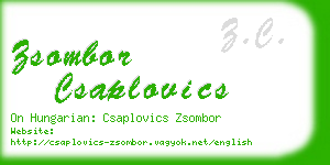 zsombor csaplovics business card